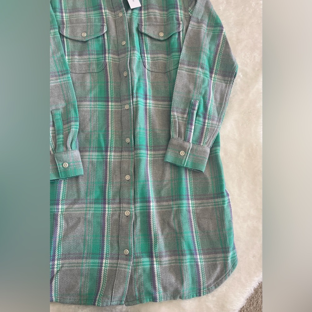 Outerknown Blanket Cotton Flannel Shirt Dress - Picture 6 of 8